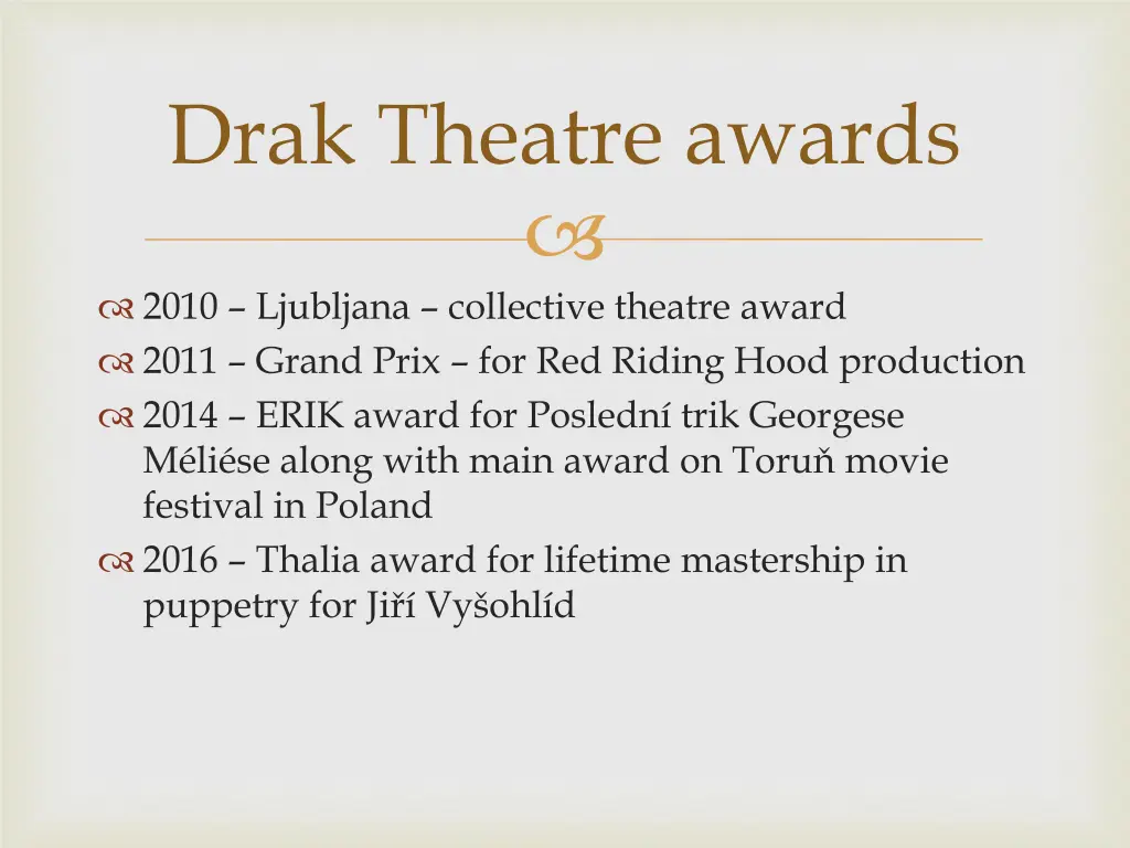 drak theatre awards