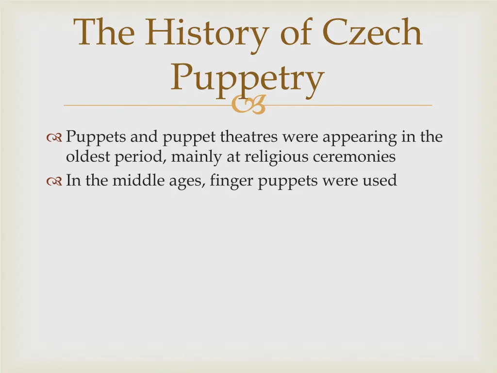 the history of czech puppetry