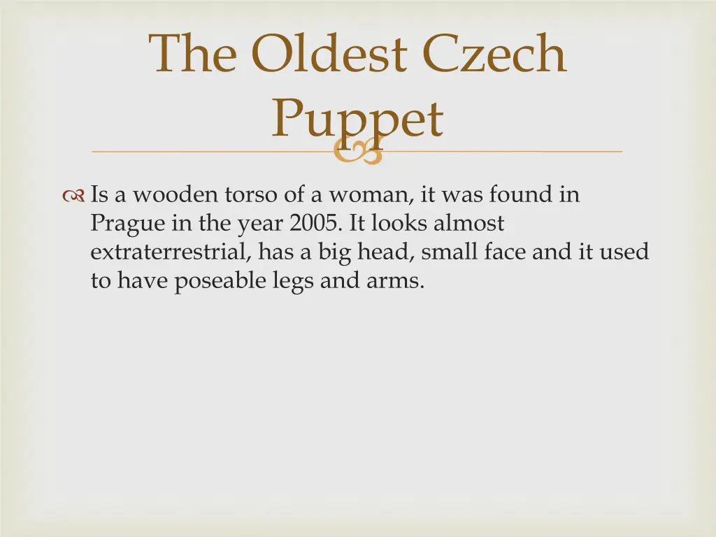 the oldest czech puppet