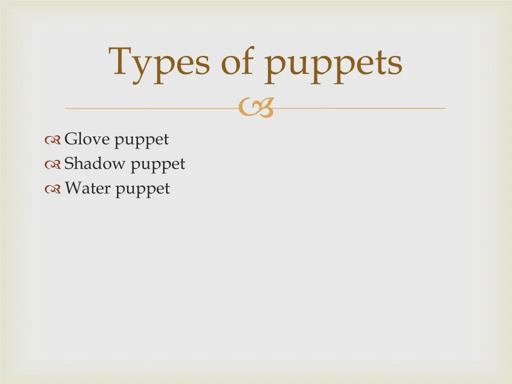 types of puppets