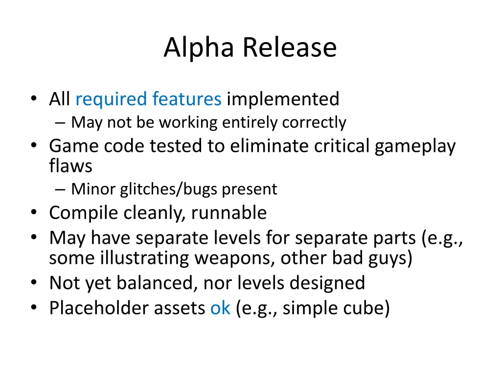 alpha release