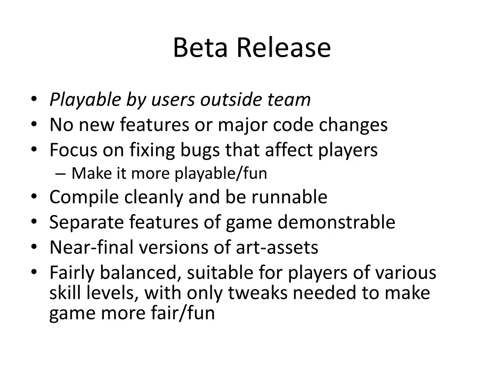 beta release