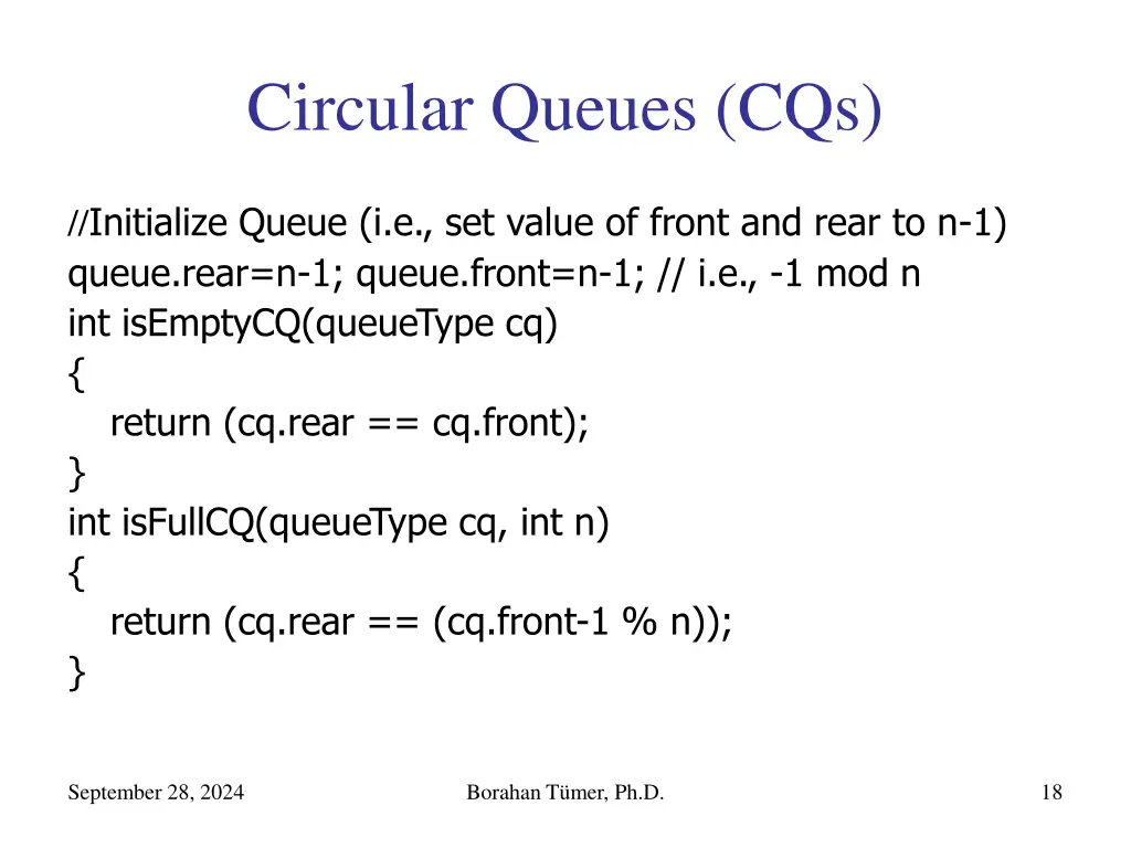 circular queues cqs