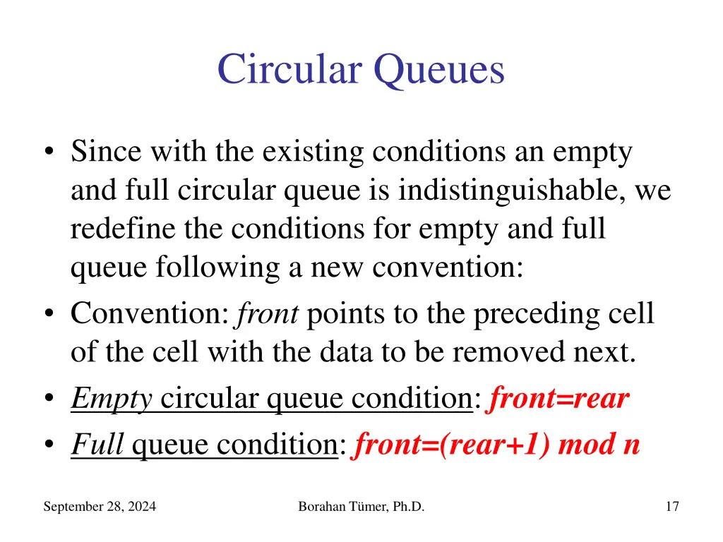 circular queues