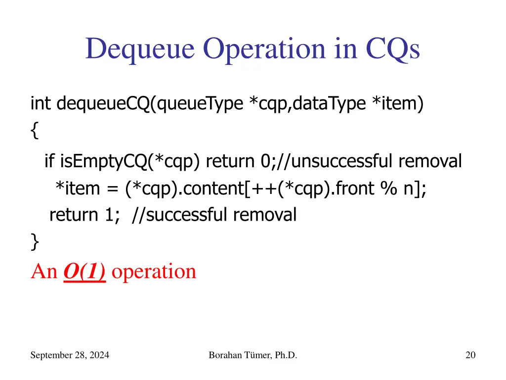 dequeue operation in cqs