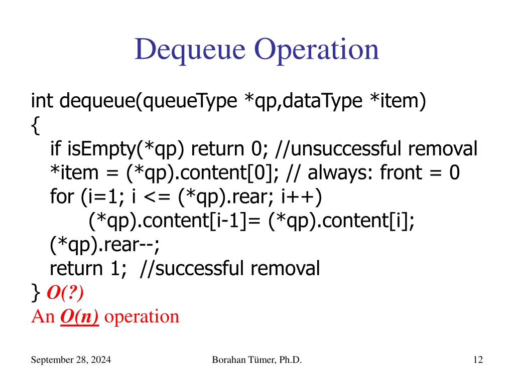 dequeue operation