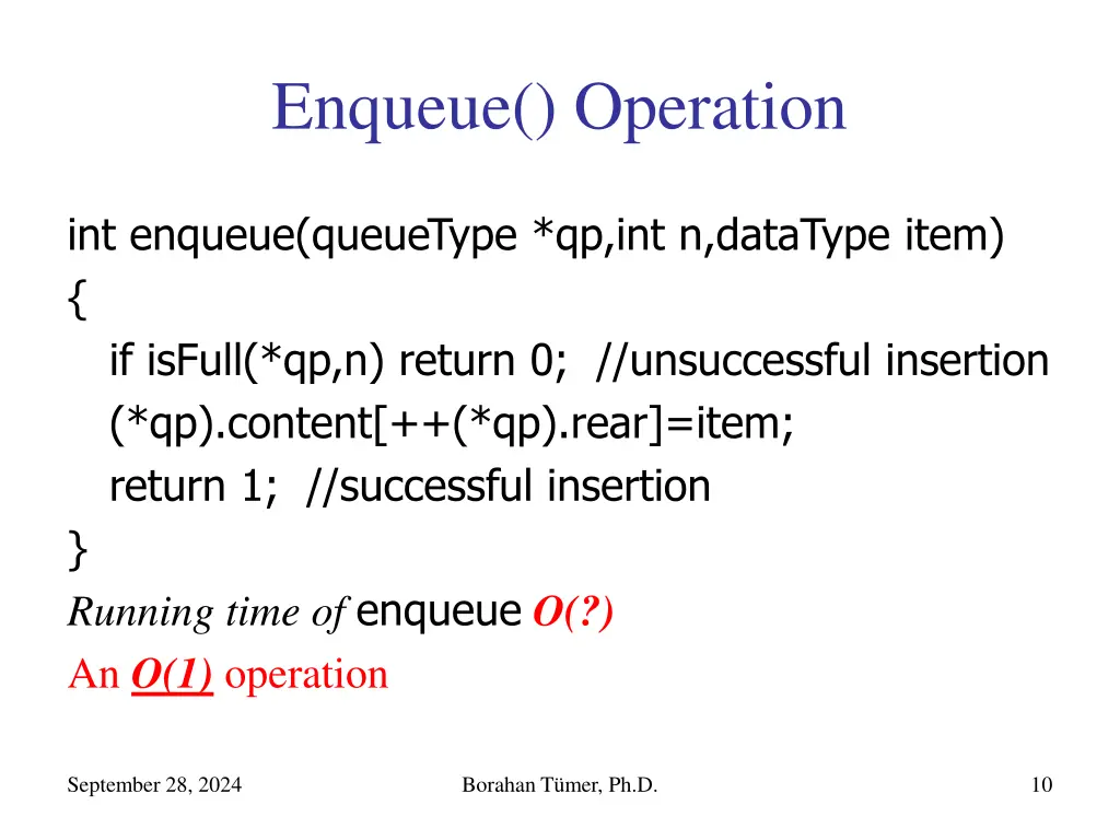 enqueue operation