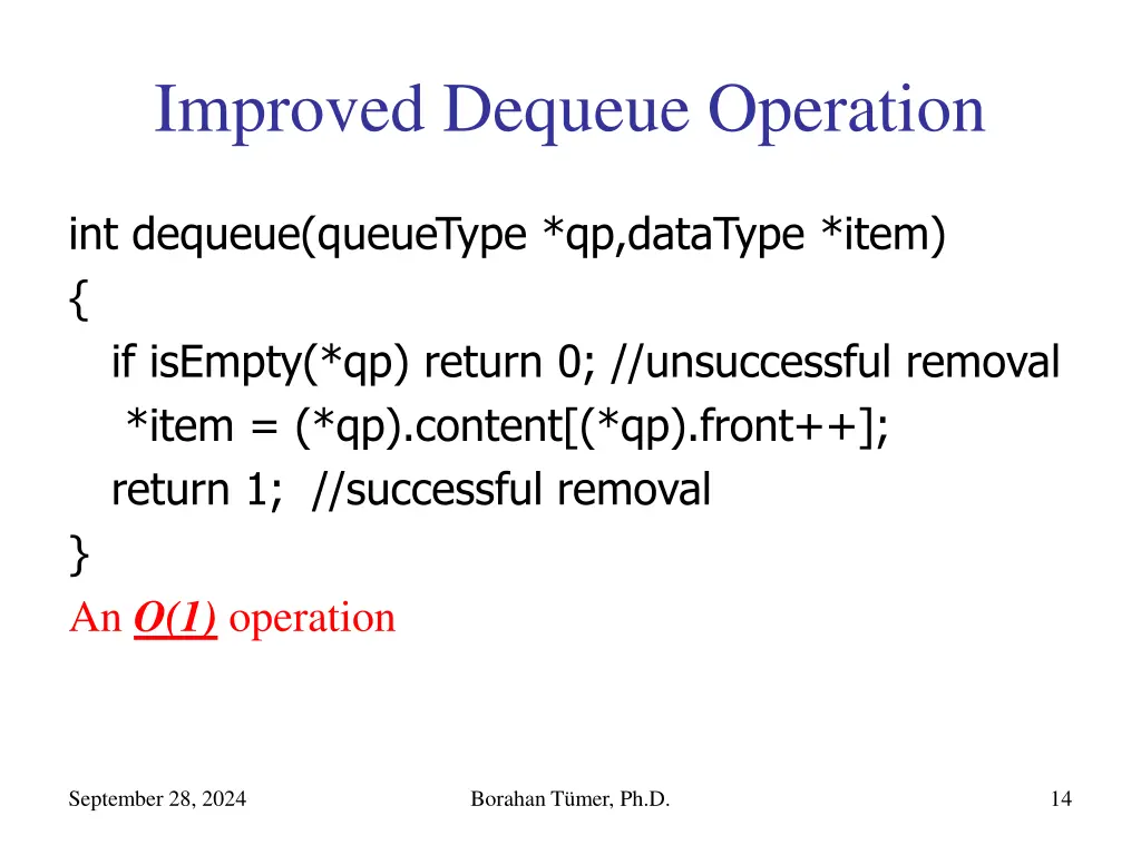 improved dequeue operation