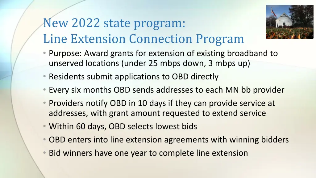 new 2022 state program line extension connection