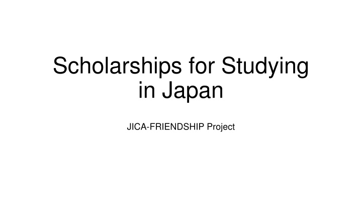 scholarships for studying in japan