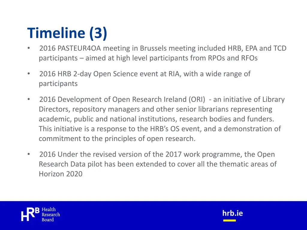 timeline 3 2016 pasteur4oa meeting in brussels