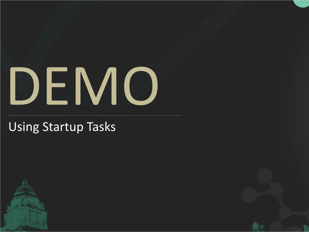 demo using startup tasks