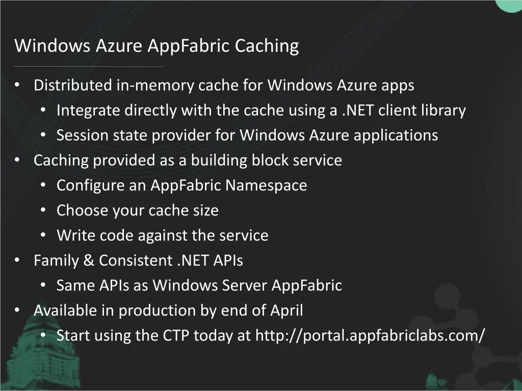 windows azure appfabric caching