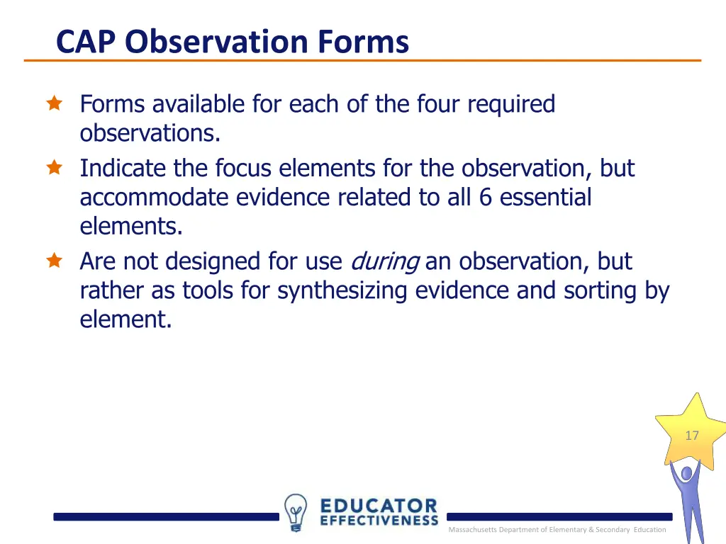 cap observation forms