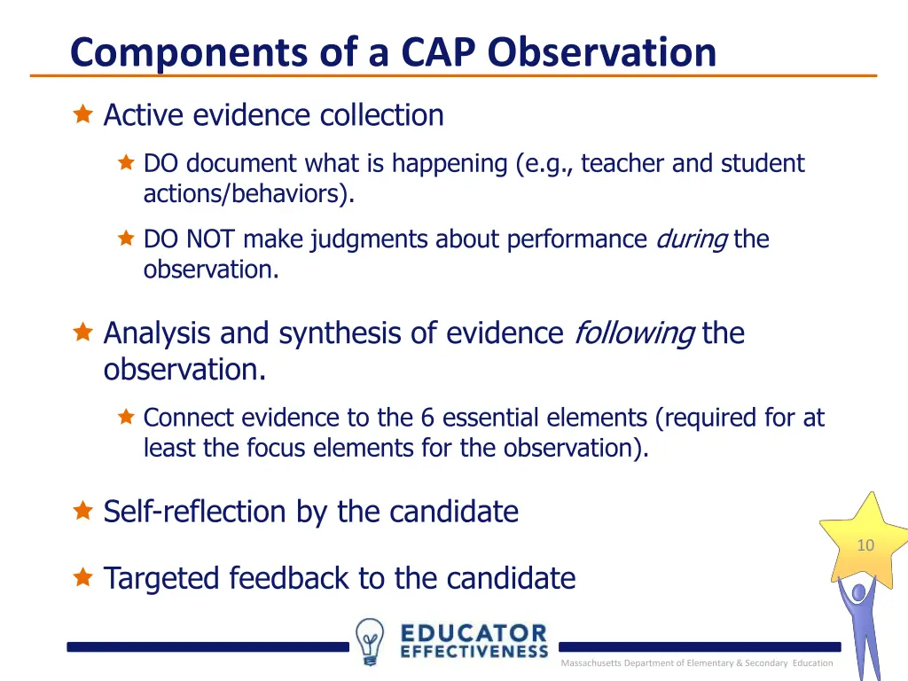 components of a cap observation