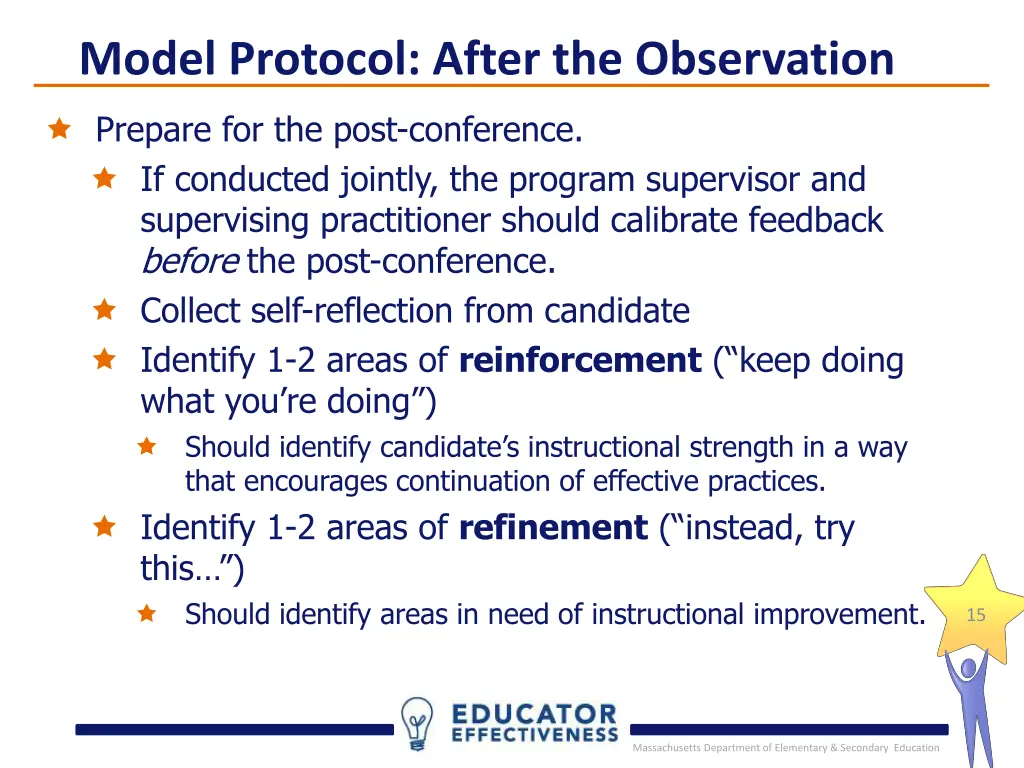 model protocol after the observation 1