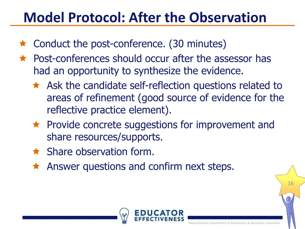 model protocol after the observation 2