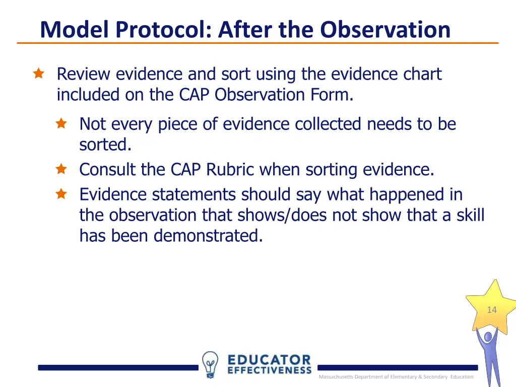 model protocol after the observation