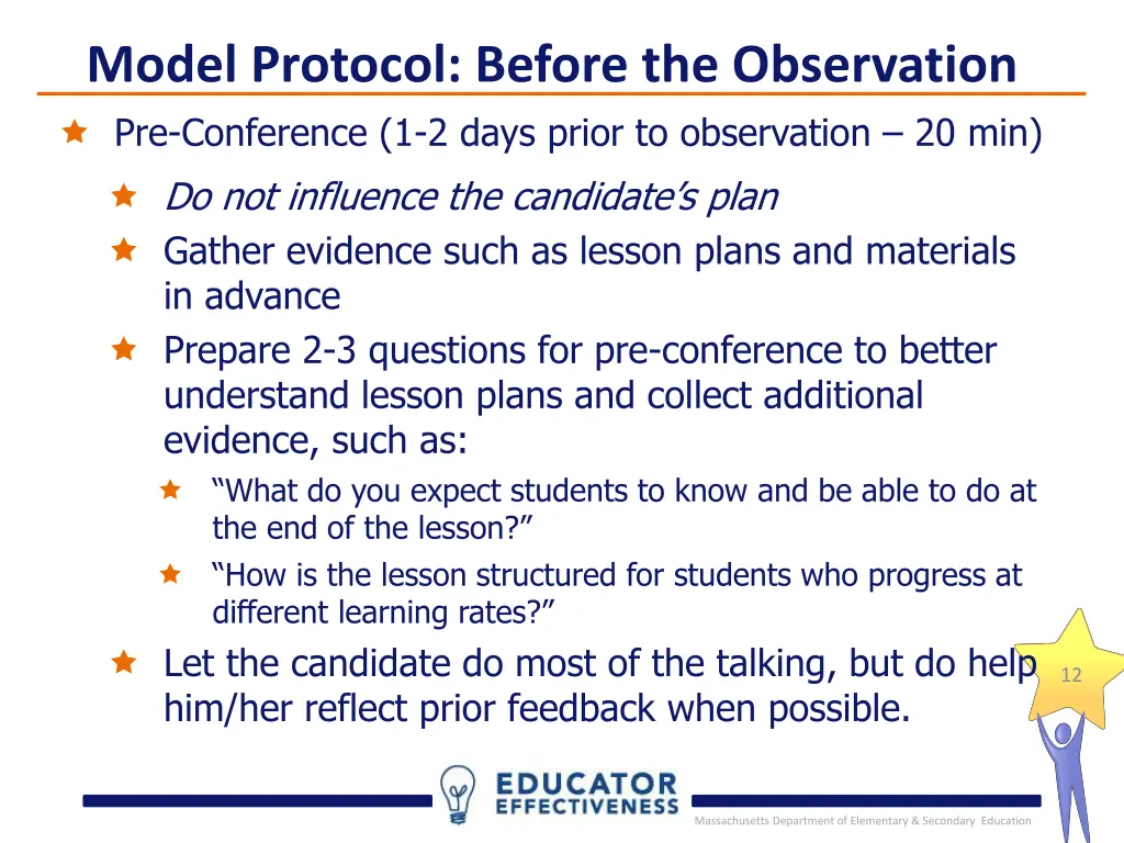 model protocol before the observation