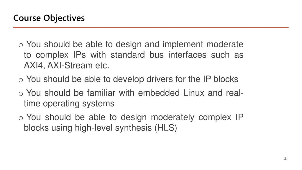 course objectives