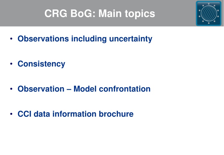 crg bog main topics