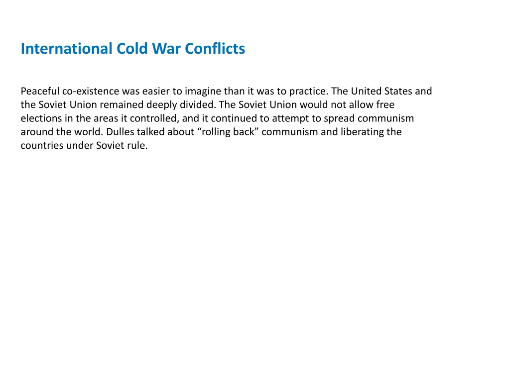 international cold war conflicts