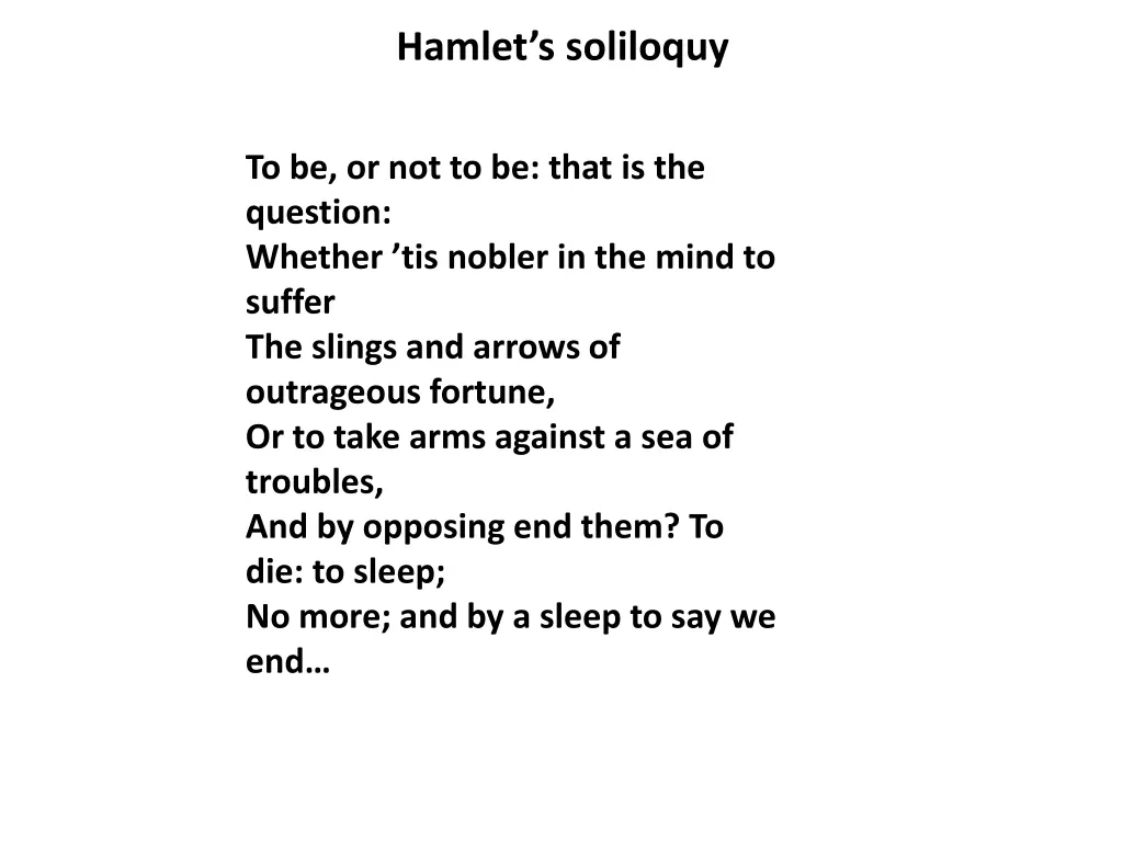 hamlet s soliloquy