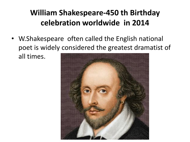 william shakespeare 450 th birthday celebration