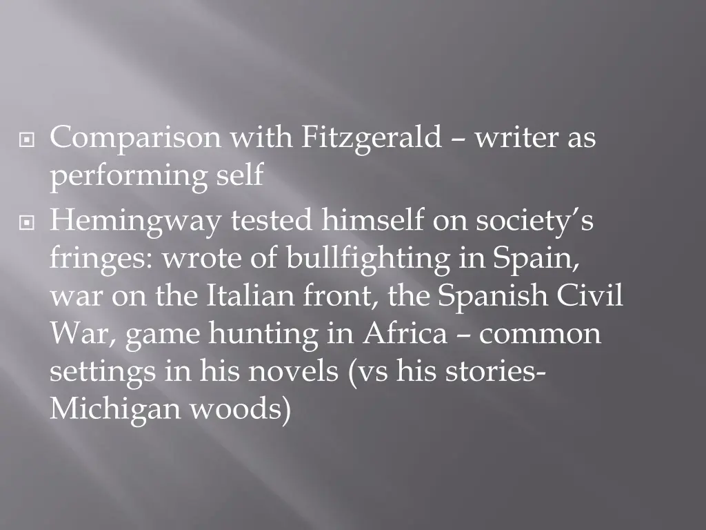 comparison with fitzgerald writer as performing