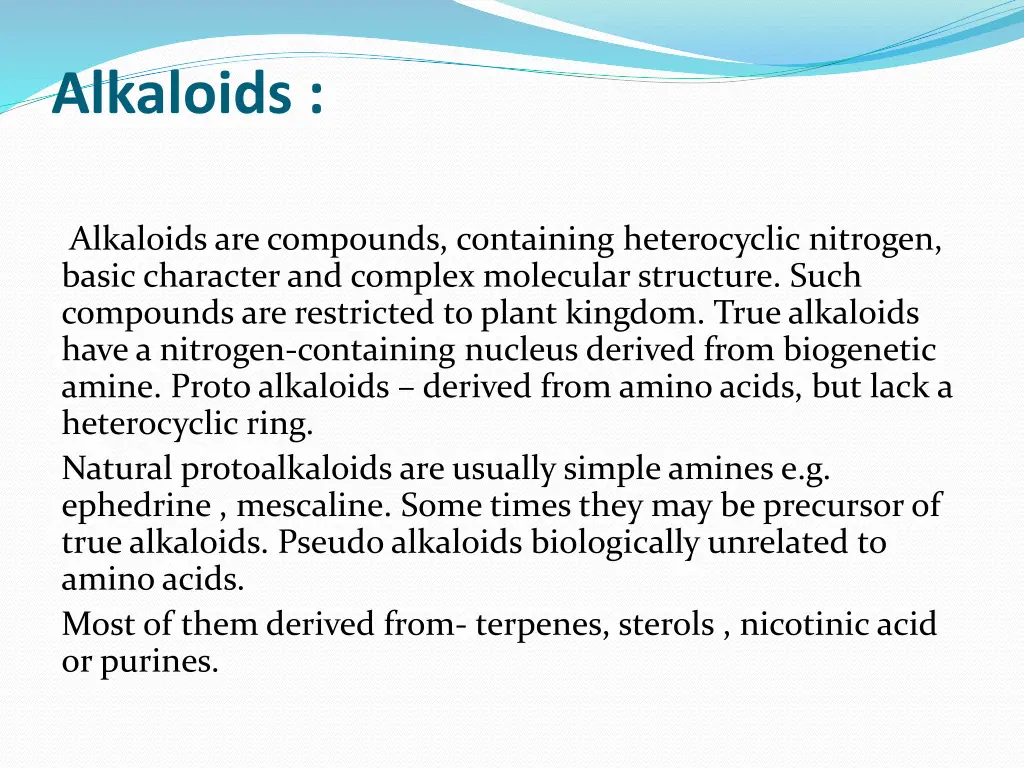 alkaloids