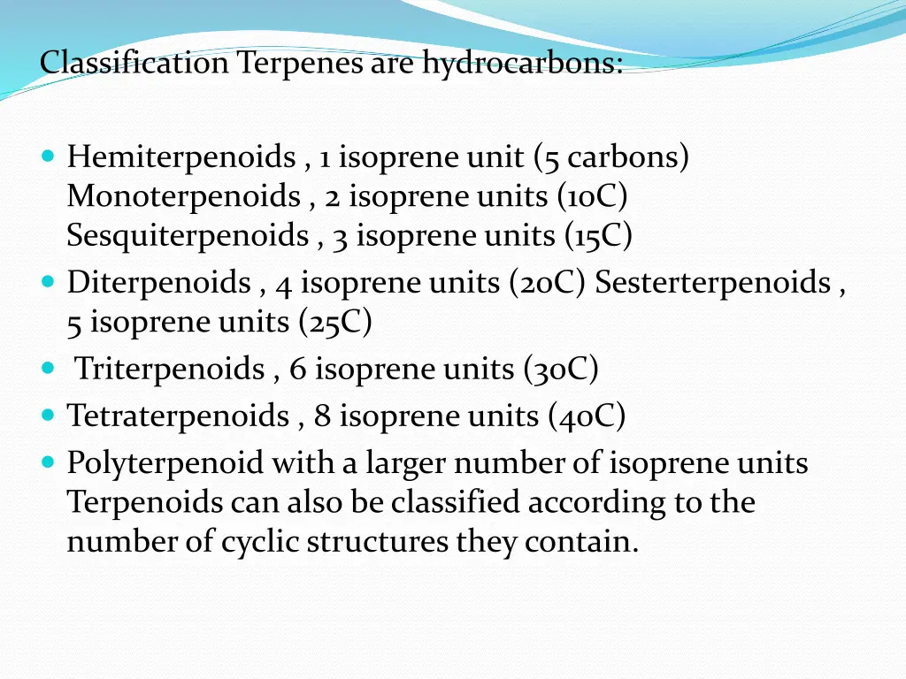 classification terpenes are hydrocarbons