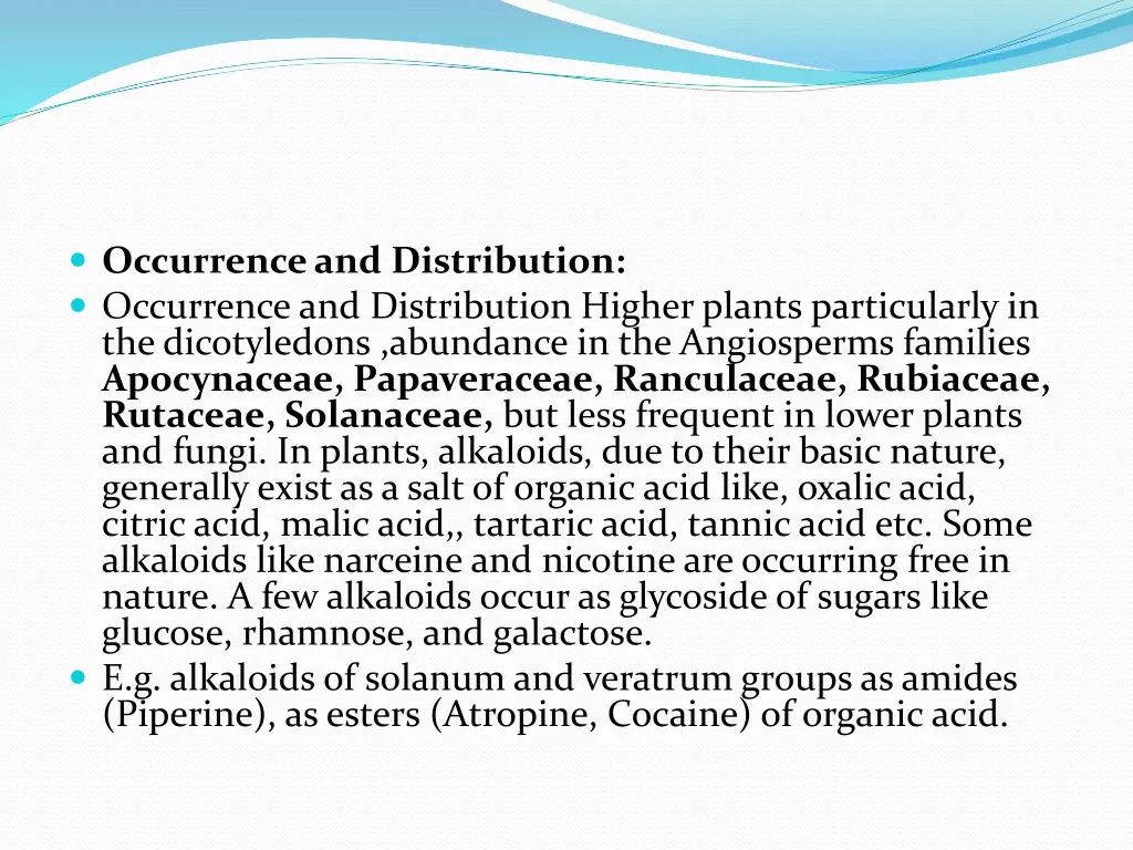 occurrence and distribution occurrence