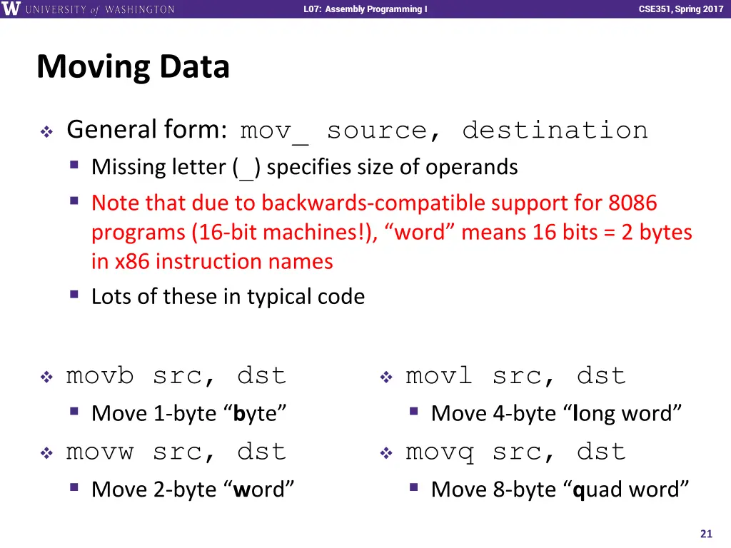 l07 assembly programming i 20