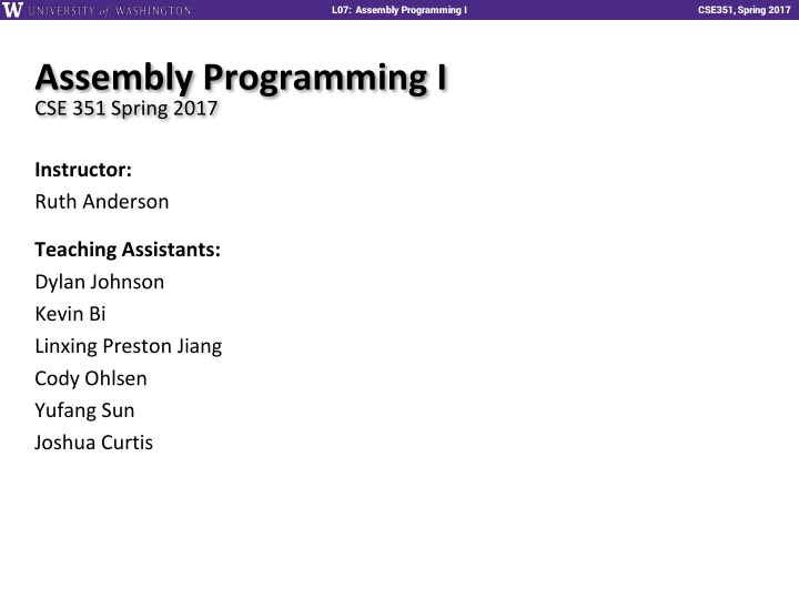 l07 assembly programming i