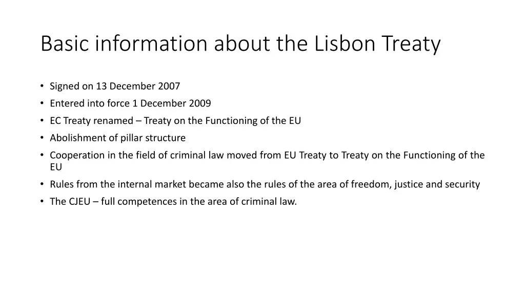 basic information about the lisbon treaty