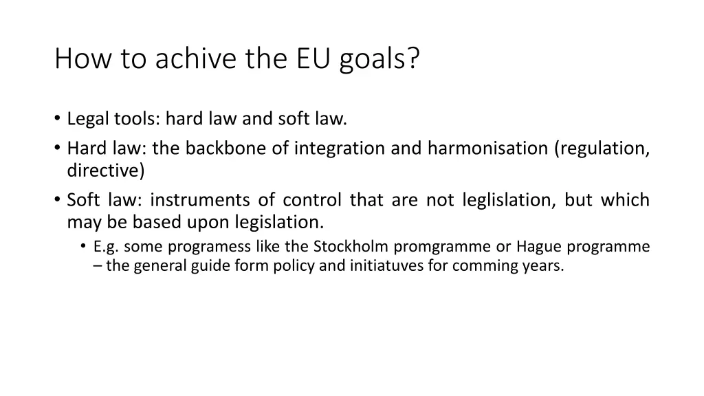 how to achive the eu goals