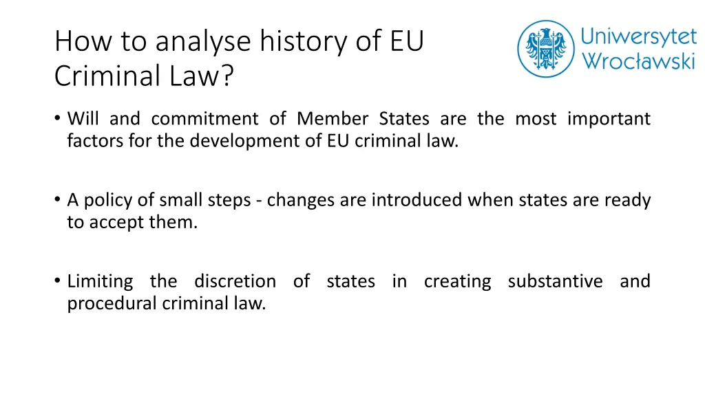 how to analyse history of eu criminal law