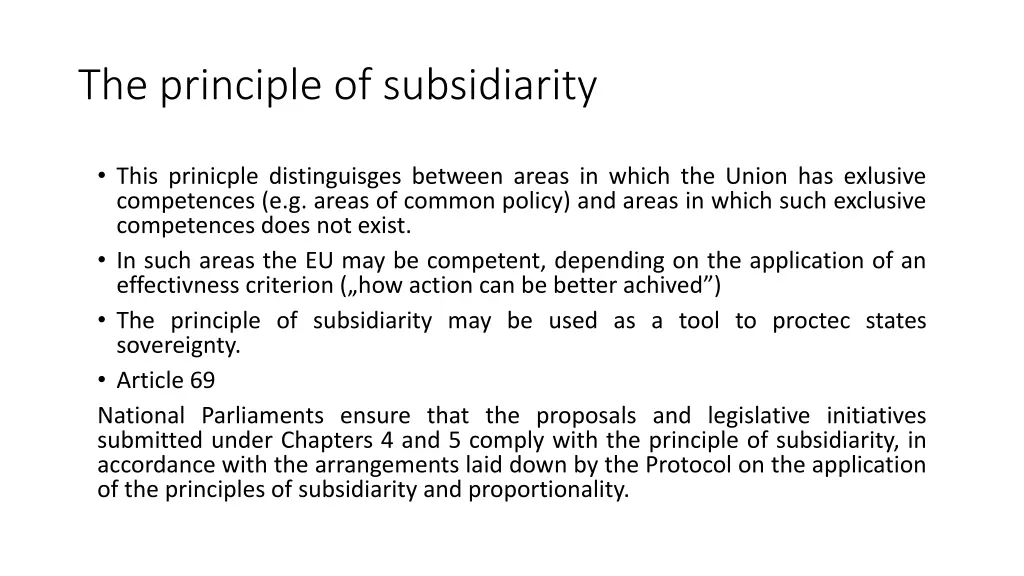 the principle of subsidiarity 1