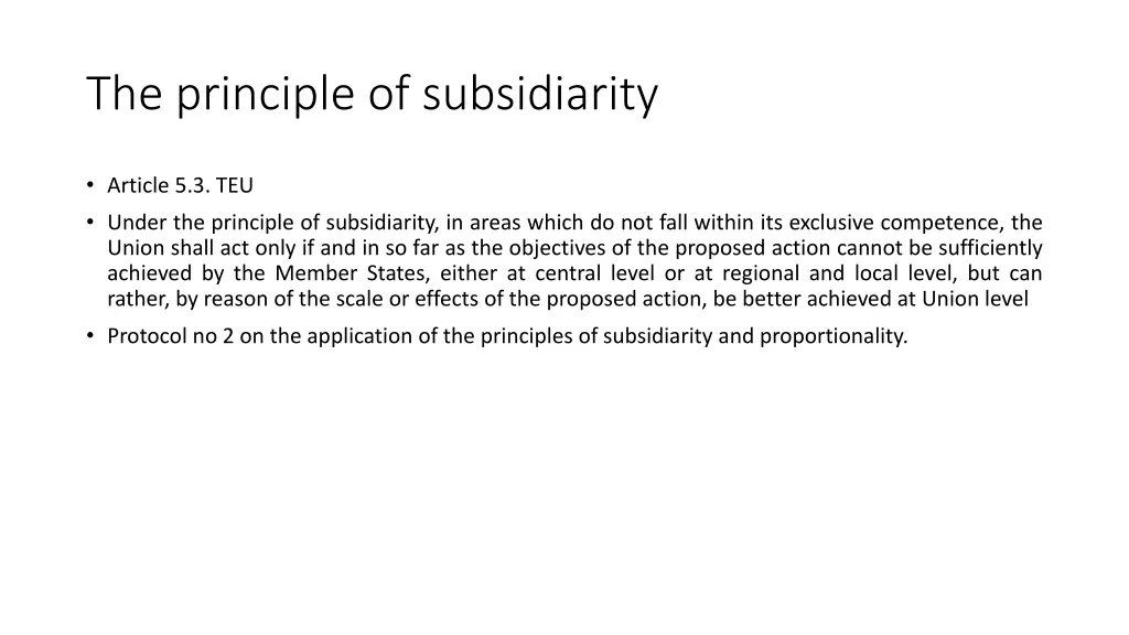 the principle of subsidiarity