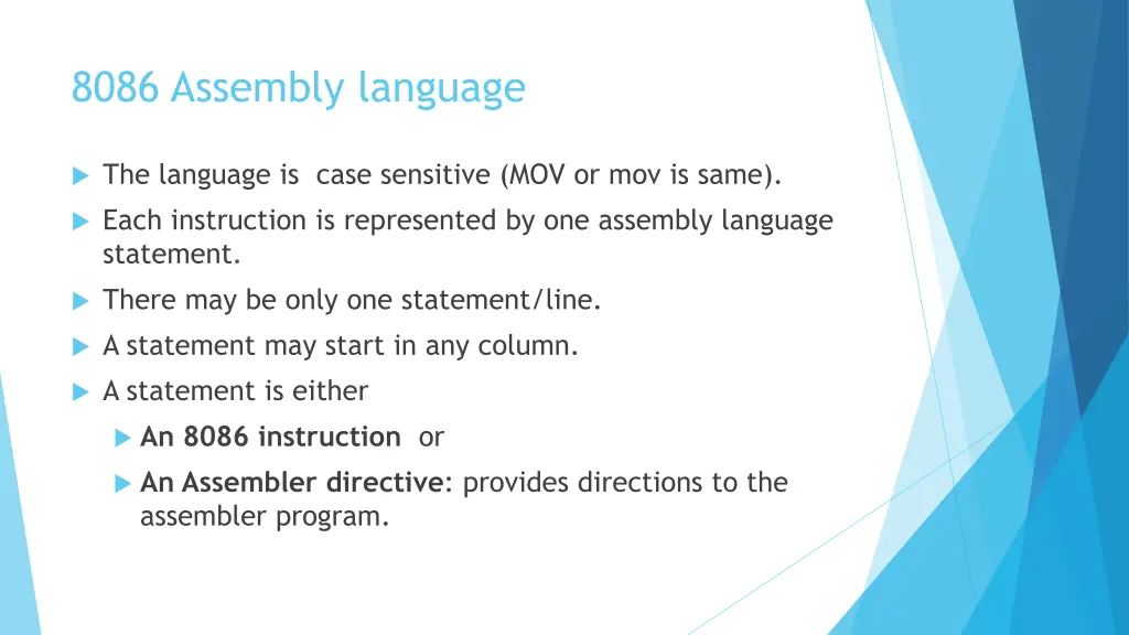 8086 assembly language