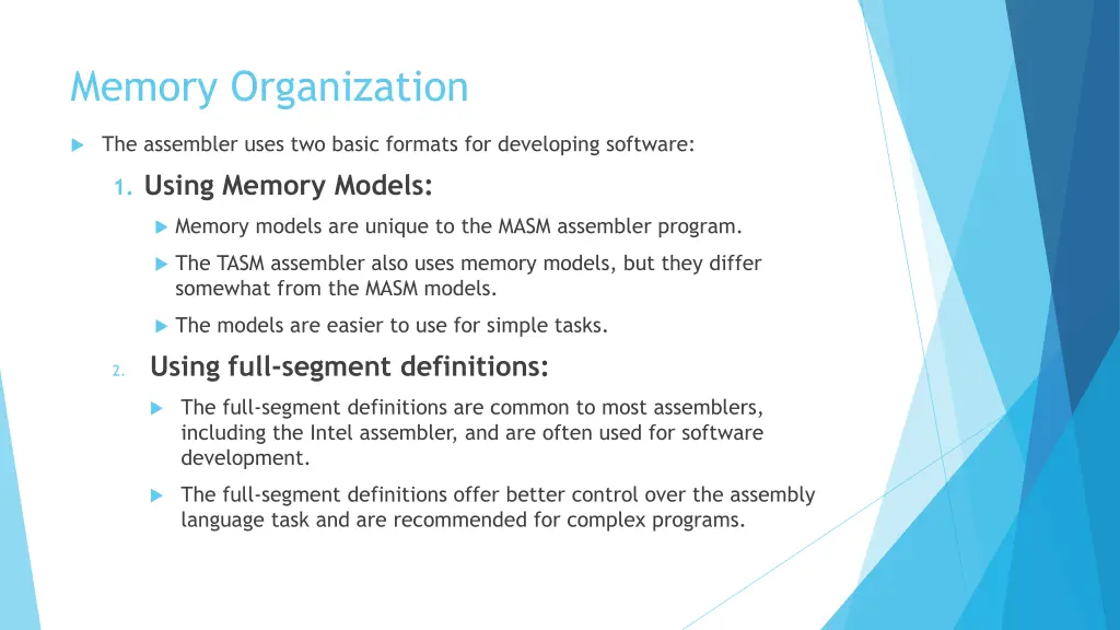 memory organization