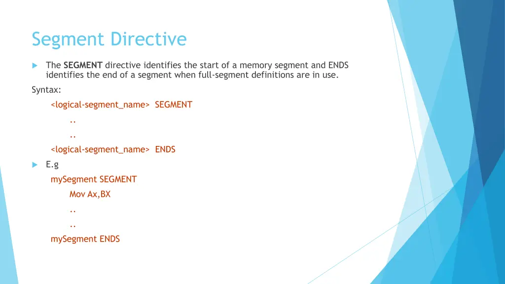 segment directive