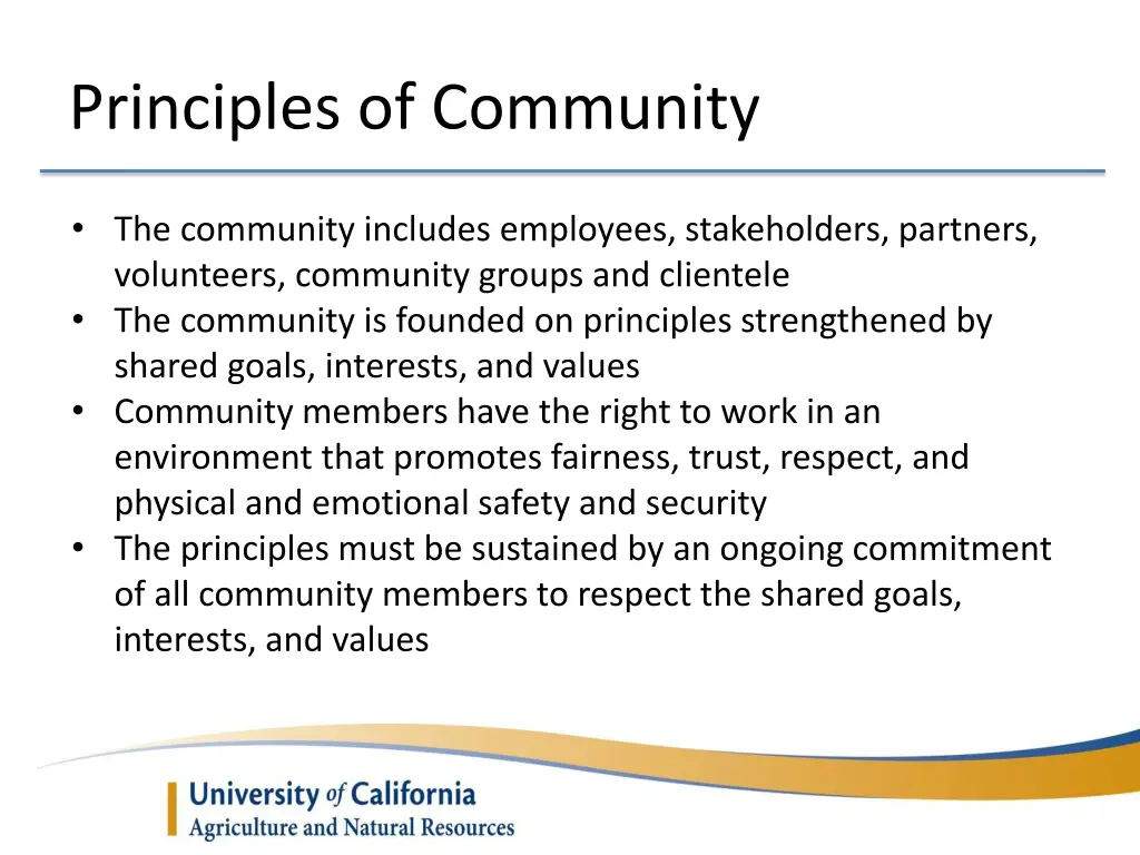 principles of community