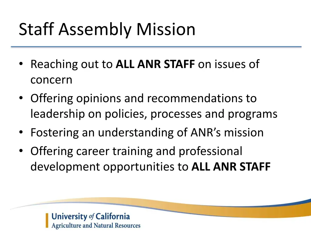 staff assembly mission