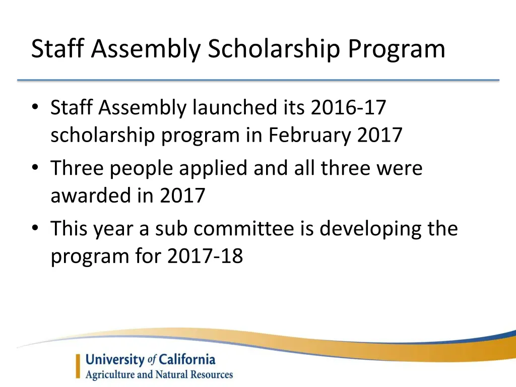 staff assembly scholarship program