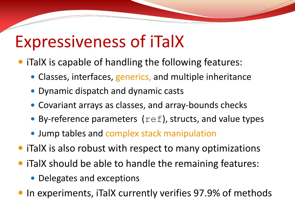 expressiveness of italx italx is capable