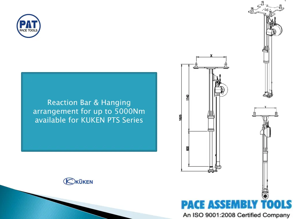 reaction bar hanging arrangement for up to 5000nm