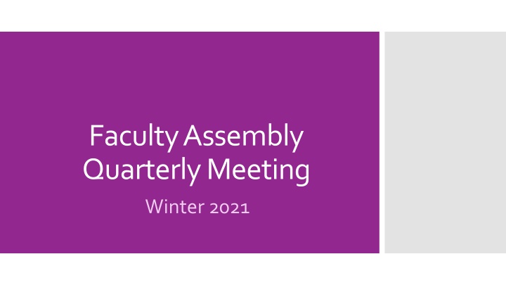 faculty assembly quarterly meeting winter 2021