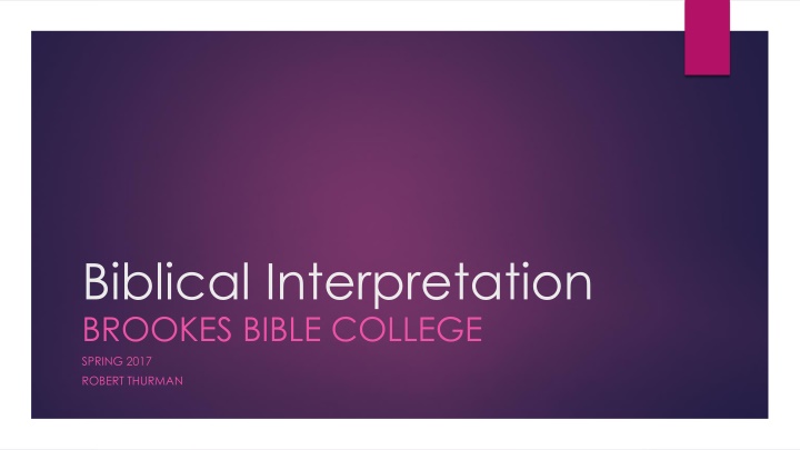 biblical interpretation brookes bible college