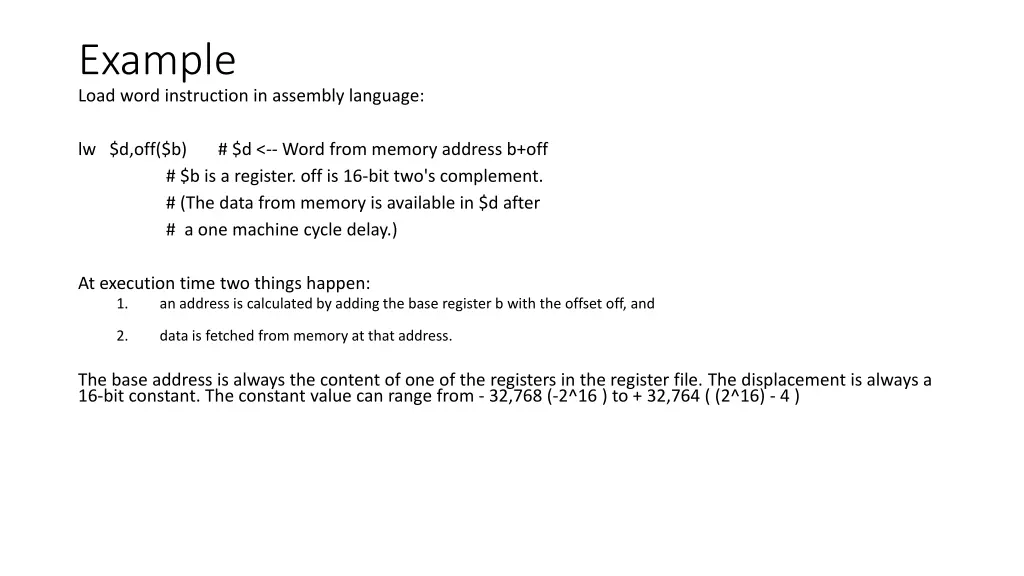 example load word instruction in assembly language